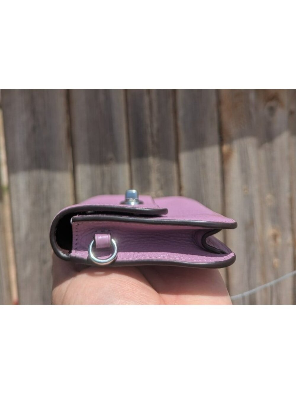 Coach Originals Pebbled Leather Turn Lock Wallet Violet Orchid Silver - Picture 5 of 12